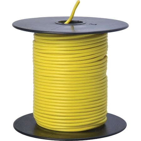 Road Power Primary Wire, Copper, 18 AWG, 1C, Yellow, Stranded, 100 ft. 55843823